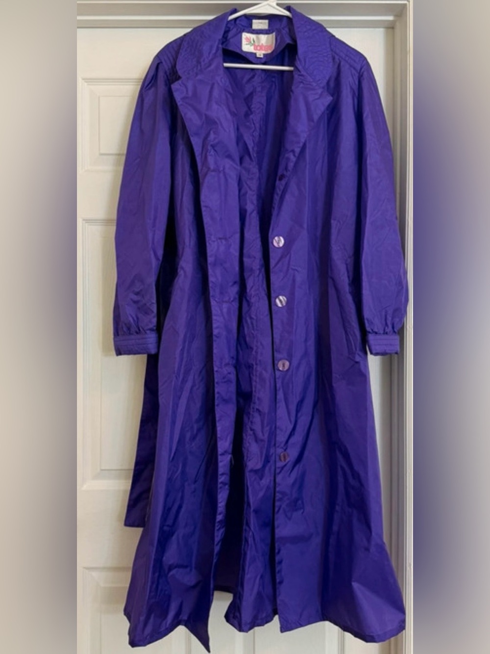 Vintage Totes Purple Long Lightweight Rain Coat
